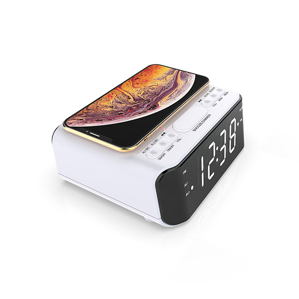 Bluetooth Clock Radio with Wireless Charging丨alarm clock radio factory